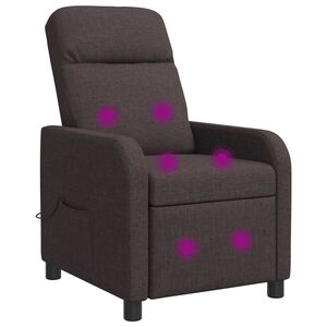 vidaXL Massage Relaxsessel Dunkelbraun Stoff