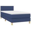 vidaXL Boxspringbett mit Matratze Blau 90x200 cm Stoff