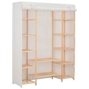 vidaXL Kleiderschrank Wei&szlig; 135 x 40 x 170 cm Stoff