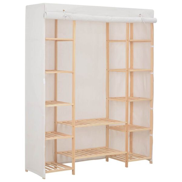 vidaXL Kleiderschrank Wei&szlig; 135 x 40 x 170 cm Stoff