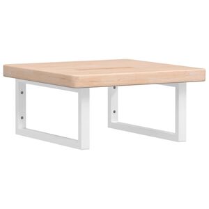 vidaXL Waschtischplatte mit Halterung Stahl und Massivholz Eiche