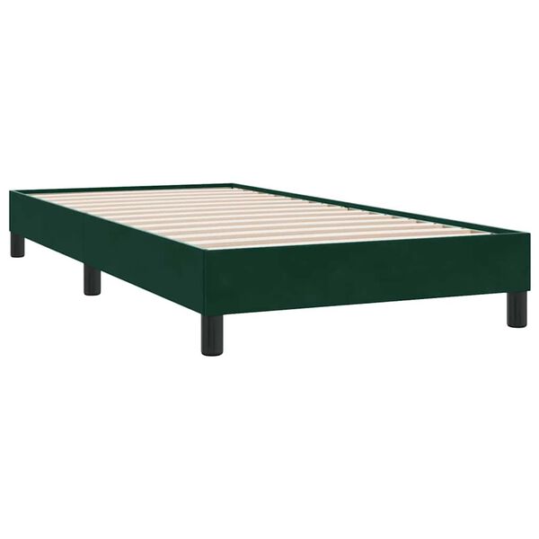vidaXL Boxspringbett ohne Matratze Dunkelgr&uuml;n 80x210 cm Samt