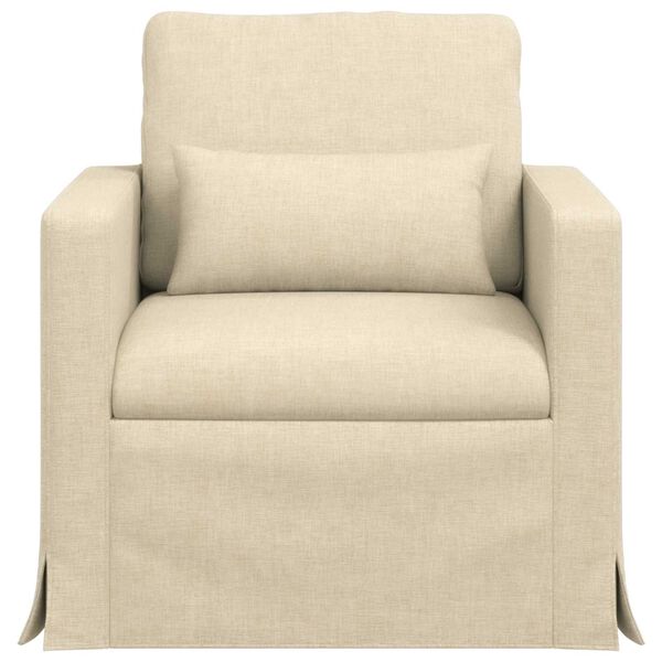 vidaXL Sofa 60cm Creme Metall