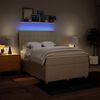vidaXL Boxspringbett mit Matratze Creme 140x200 cm Stoff