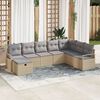 vidaXL Sofa Set mit Kissen 8 pcs Beige und Hellgrau Poly-Rattan