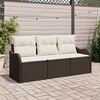 vidaXL Gartensofa-set mit Kissen 3 pcs Braun Poly-Rattan