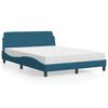 vidaXL Bett mit Matratze "Dover" Blau 120x200 cm Samt