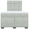 vidaXL Boxspringbett mit Matratze Hellgrau 120x200 cm Samt