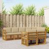 vidaXL Sofagarnituren 8 pcs Natur und Beige Massivholz Akazie