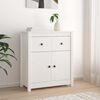 vidaXL Sideboard Wei&szlig; 70x35x80 cm Massivholz Kiefer