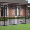 vidaXL Gartenzaun KAMPEN mit Speerspitze Schwarz 240 x 175 cm Stahl
