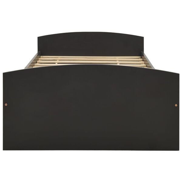 vidaXL Massivholzbett mit 2 Schubladen Grau Kiefer 90x200 cm