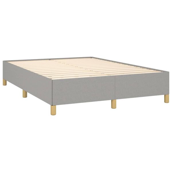 vidaXL Boxspringbett mit Matratze Hellgrau 140x200 cm Stoff