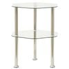 vidaXL Beistelltisch mit 2 Ablagen Transparent 38x38x50 cm Hartglas