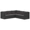 vidaXL 5-tlg. Garten-Lounge-Set mit Kissen Schwarz Poly Rattan