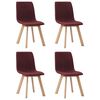 vidaXL Esszimmerst&uuml;hle 4 Stk. Weinrot Stoff