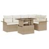 vidaXL Gartensofa-set 6 Stk. Beige Poly-Rattan