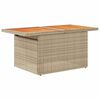 vidaXL 11-tlg. Garten-Sofagarnitur mit Kissen Beige Poly Rattan Akazie