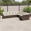 vidaXL 10-tlg. Garten-Sofagarnitur mit Kissen Braun Poly Rattan