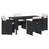 vidaXL Garten Essgruppe 5 stk. Schwarz Poly-Rattan