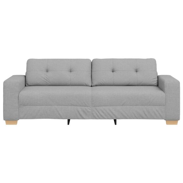 vidaXL | 3-Sitzer-Sofa | mit Kissen Wolkengrau Stoff