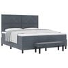 vidaXL Boxspringbett mit Matratze Dunkelgrau 180 x 200 cm Samt