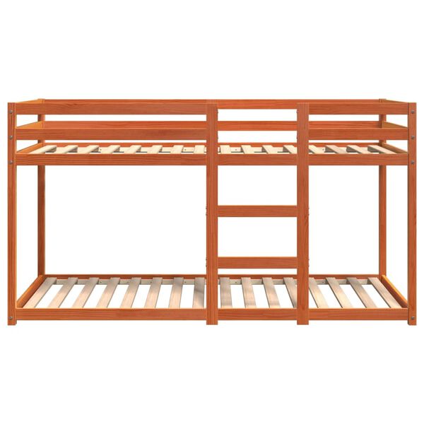 vidaXL Etagenbett Wachsbraun 75x190 cm Massivholz Kiefer