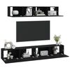 vidaXL 4-tlg. TV-Schrank-Set Schwarz Holzwerkstoff