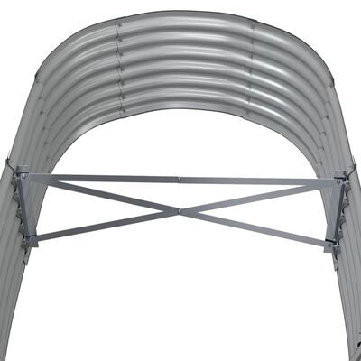 vidaXL Hochbeet Pulverbeschichteter Stahl 152x80x36 cm Grau