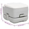 vidaXL Camping-Toilette Tragbar Grau und Weiß 10+10 L HDPE