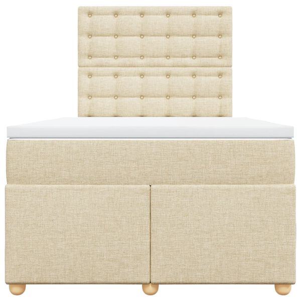 vidaXL Boxspringbett mit Matratze Creme 120x190 cm Stoff