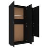 vidaXL 3-türiger Kleiderschrank Schwarz 120x50x180 cm Holzwerkstoff