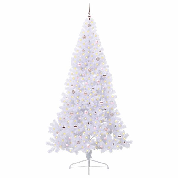 vidaXL K&uuml;nstlicher Weihnachtsbaum Wei&szlig; 240 cm PVC und Stahl