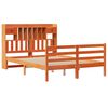 vidaXL Massivholzbett mit Regal ohne Matratze Wachsbraun 140x200 cm