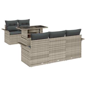 vidaXL Gartensofa-set 6 stk. Hellgrau Poly-Rattan