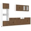 vidaXL 7-tlg. K&uuml;chenschrank-Set Lucca Braun Eichen-Optik Holzwerkstoff