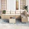 vidaXL Garten-Sofa-Set mit Kissen 6 pcs Beige und Creme Poly-Rattan