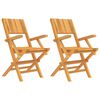 vidaXL Gartenstühle 2 Stk. Klappbar 55x61x90 cm Massivholz Teak