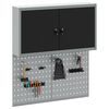 vidaXL Werkzeugschrank und Pegboard Set mit Regal 3 pcs Schwarz