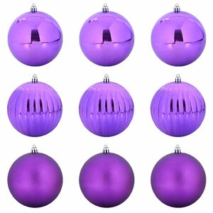 vidaXL Weihnachtsbaumkugel Set XL 9 stk. Lila &Oslash; 15 cm Kunststoff