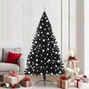 vidaXL K&uuml;nstlicher vorbeleuchteter Weihnachtsbaum Schwarz 210 cm PVC