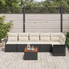 vidaXL Garten-Sofa-Set 7 pcs Schwarz Poly Rattan