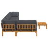 vidaXL Sofa Set mit Kissen Uni 6 pcs Anthrazit Massivholz Akazie