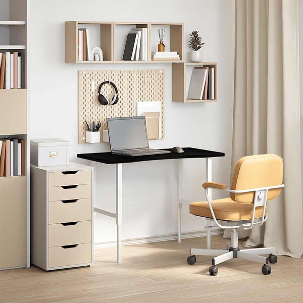 vidaXL Schreibtischplatte Dunkelbraun 100x50x2,5 cm Massivholz Eiche