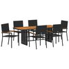 vidaXL Garten Essgruppe 7 stk. Schwarz Poly-Rattan