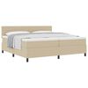 vidaXL Boxspringbett Hellgrau und Wei&szlig; 200 x 200 cm Cordstoff