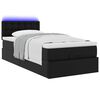 vidaXL Ottoman-Bett mit Matratzen & LEDs Schwarz 90x190 cm Kunstleder