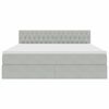 vidaXL Bett mit Stauraum und LED mit LED Hellgrau 160 x 200 cm Samt