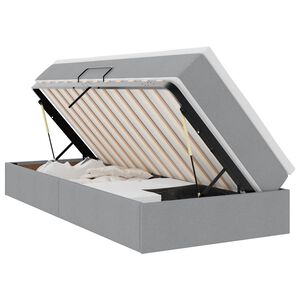 vidaXL Aufbewahrungsbett mit Matratze Hellgrau 90 x 190 cm Polyester