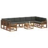 vidaXL Outdoor-Sofagarnitur mit Kissen 11 pcs Natur und Anthrazit